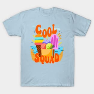 Cool Squad Summer Time Vibes Beach Ice Cream T-Shirt